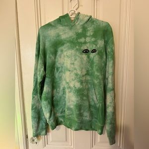 CLARE V tie dye green hoodie